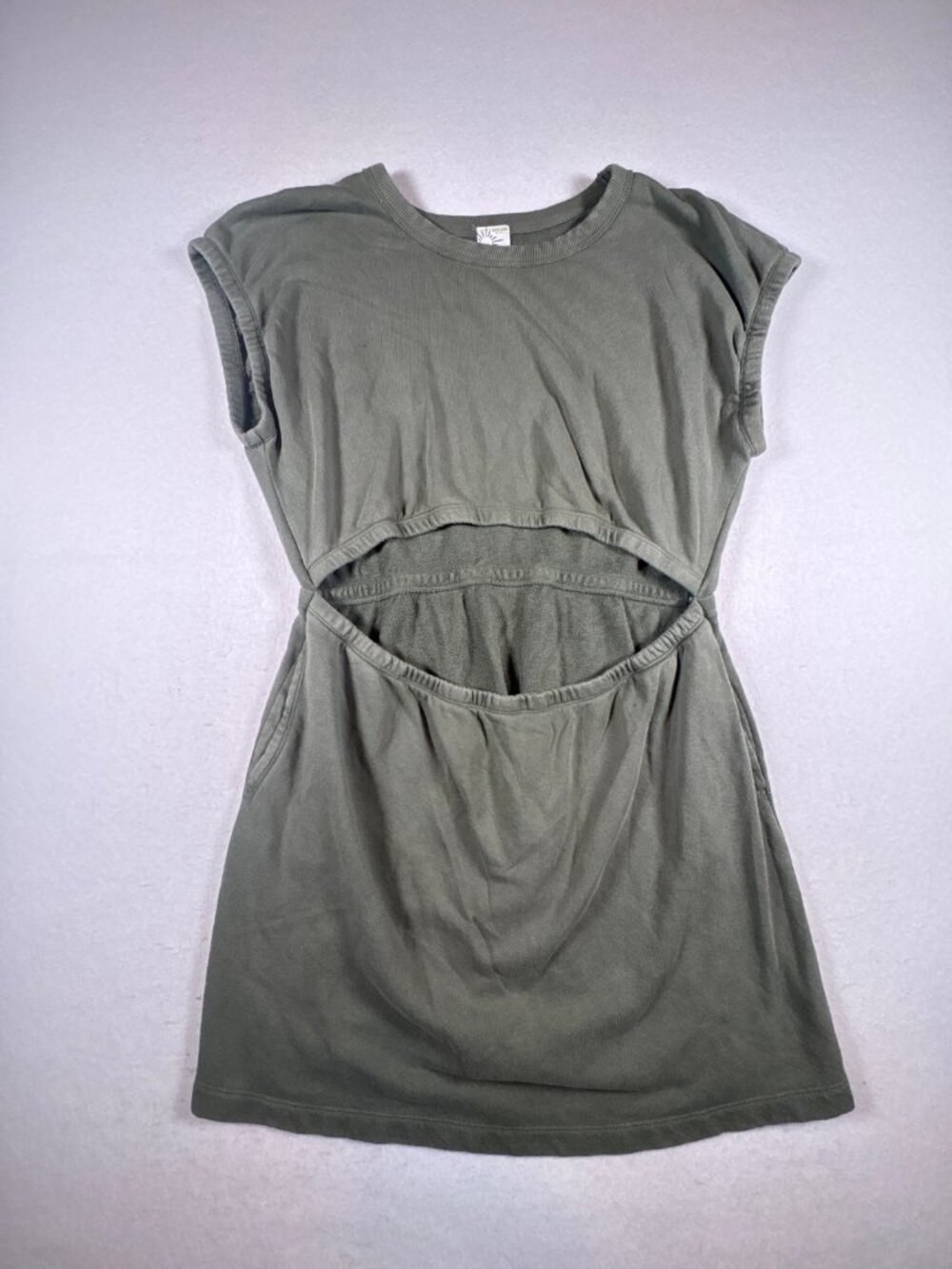 OFFLINE By Aerie Cutout Mini Dress Womens XL Olive Green Sleeveless Pullover